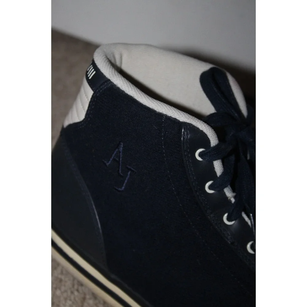 JORDAN 13 Navy Suede Cream Leather High Top Basketball Sneakers Mens